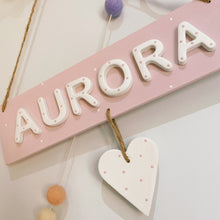 Personalised Name Sign plaque with spotty heart