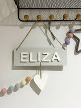 Personalised Name Sign plaque with spotty heart