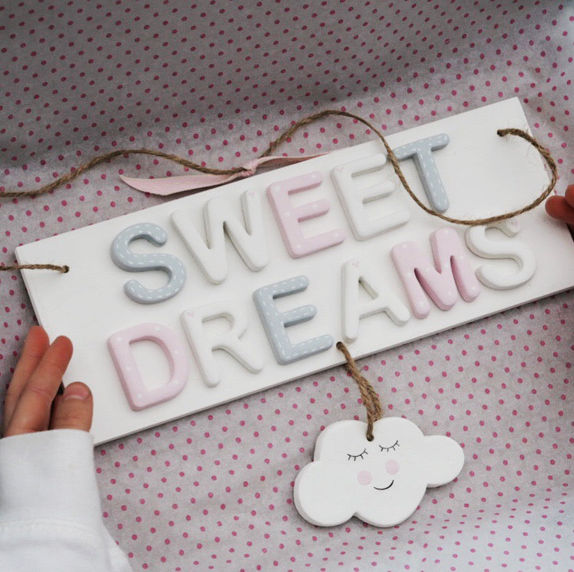 Sweet Dreams Cloud Sign - Florence and Grace Personalised Gifts