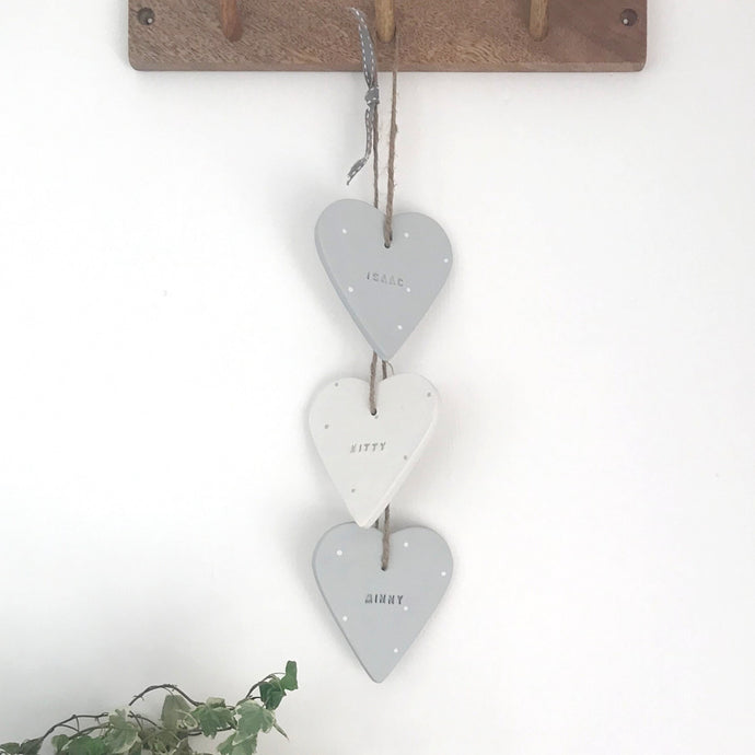 Personalised Hanging Hearts
