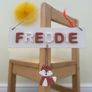 Personalised Fox Name Sign