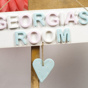 Personalised Rose Heart Room Sign - Florence and Grace Personalised Gifts